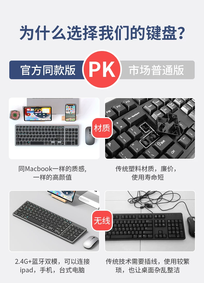 蓝牙无线键盘鼠标套装迷你ipad平板办公静音无声手机电脑笔记…